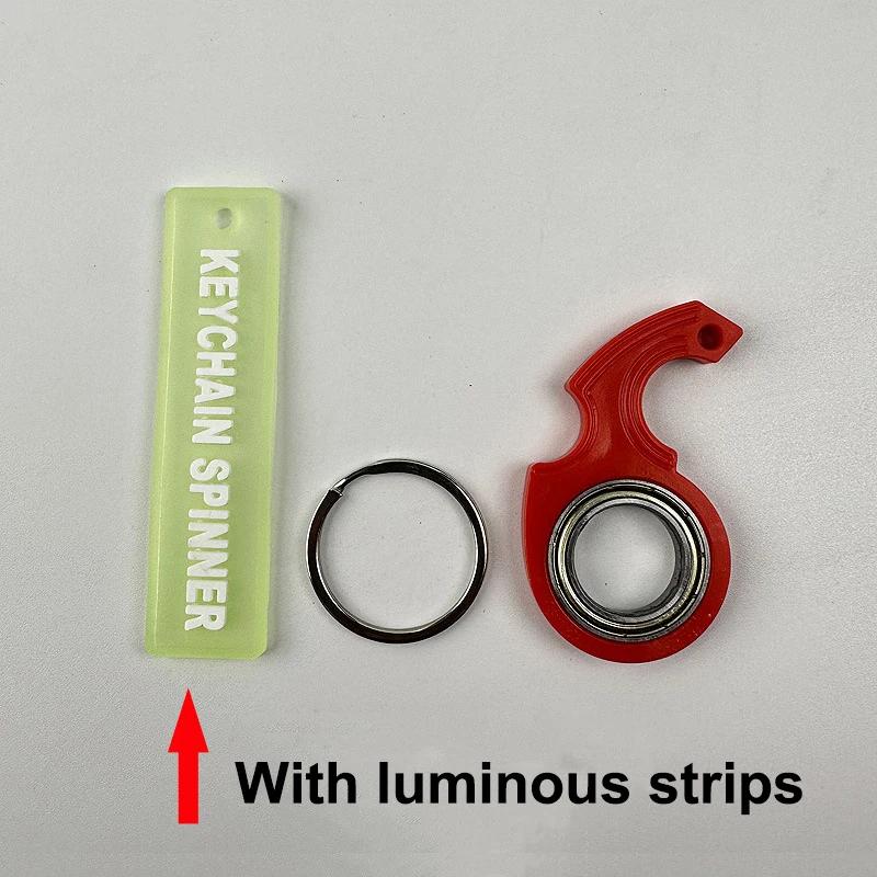 Rotate Fidget Spinner Keychain Metal Idget Toy Kid Stress Relief Spinner Keyring Fidget Ring Relieve Anxiety Boredom Party Gift