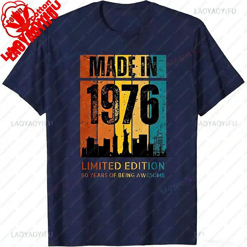 Retro 50 Year Old Vintage 1976 Limited Edition 50th Birthday Classic Graphic T Shirts Clothes for Women Men Summer Cotton Tees