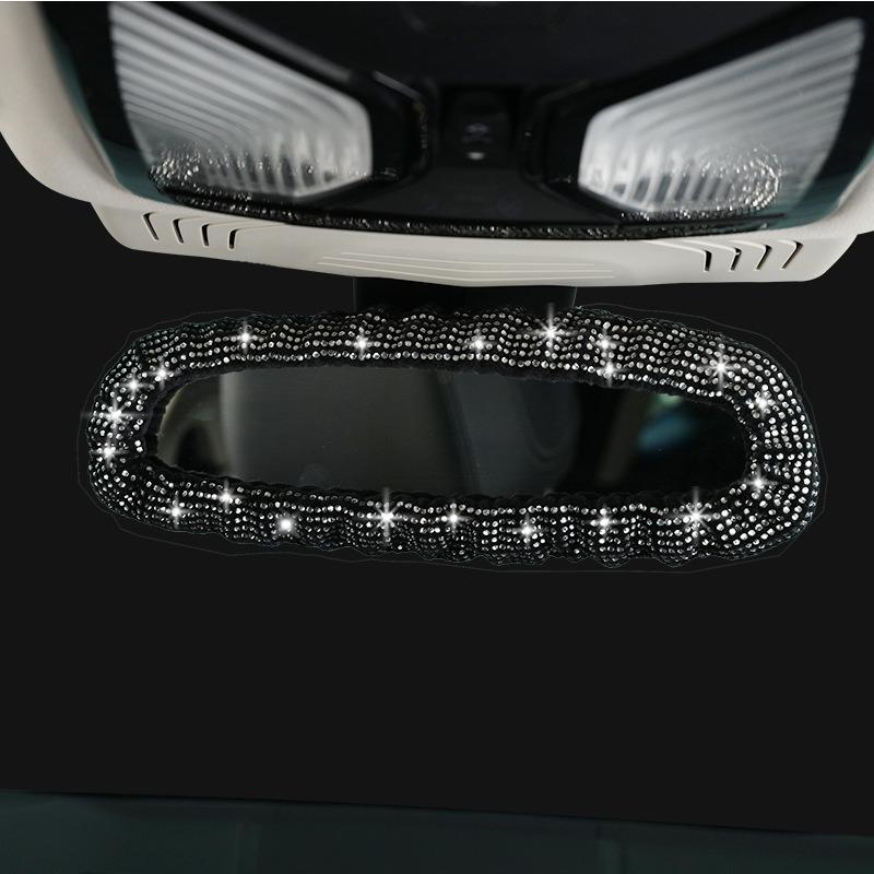 Hot Diamond Full Diamond Car Rearview Mirror Cover, Diamond-encrusted Car Rearview Mirror Interior Cover