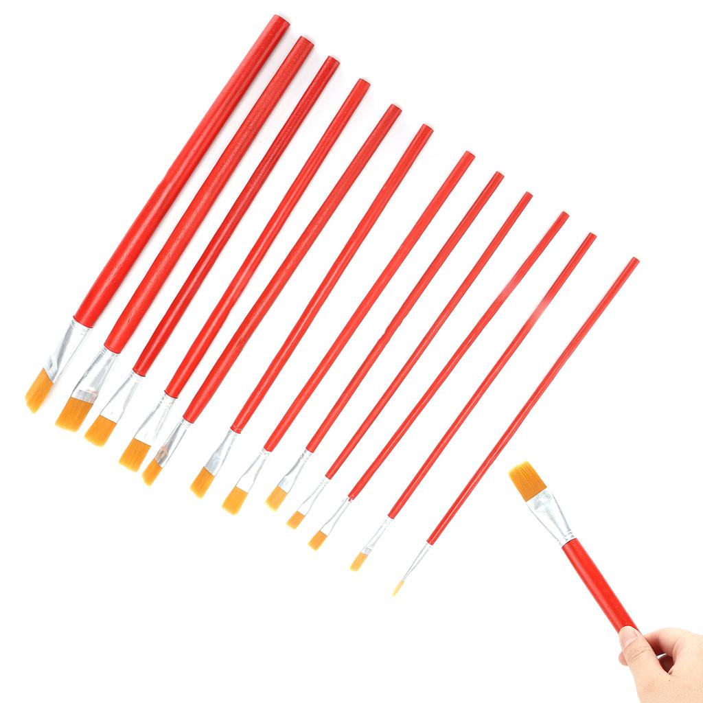 12Pcs Paint Brush Set Multifunctional AntiShedding Bristles Watercolor Painting Brush for Painters