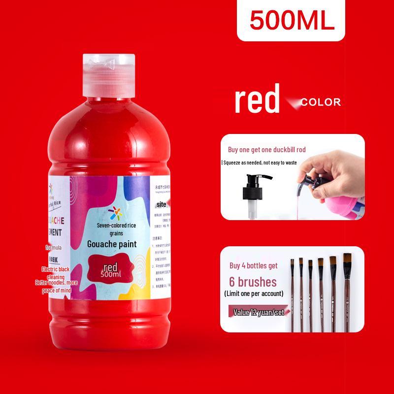 

Non-Toxic 500ml Gouache Paint Set for Kids & Students - Washable Finger & Watercolor Painting.