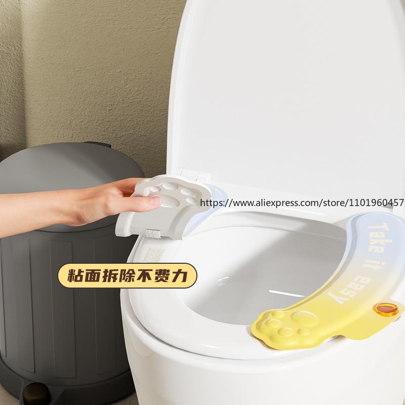 Thickened Adhesive Toilet Seat Cushion Home Use Waterproof Washable Winter Warm Mat Suitable for All Seasons Bathroom