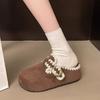 Internet Celebrity Retro Style Thick-bottomed Bag Head Half Slippers Women Wear New Versatile Lazy One-pedal Slippers
