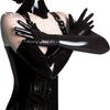Gotiske Dame Vådlook Kunstlæder Handsker Aftenfest Kjole Cosplay Kostume