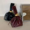 Fashion Designer Women's Small Handbag Soft Leather Pleated Ladies Mini Clutch Bag Female Party Evening Purses Bucket Bag