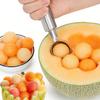 2Pcs Double-Headed Stainless Steel Fruit Baller Spoon - Multi-Function Melon Scoop & Carving Tool for Fruit Platter & Salad Prep