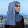Premium Cotton Jersey Instant Hijab With Rhinestones Double Loop Muslim Headwrap Islamic Headscarf Scarf Islamic Headband Turban