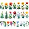 9 Sheets Temporary Tattoos for Men Women Colorful Flower Plant Fake Tattoos Waterproof Body Art Arm Disposable Tattoo Stickers