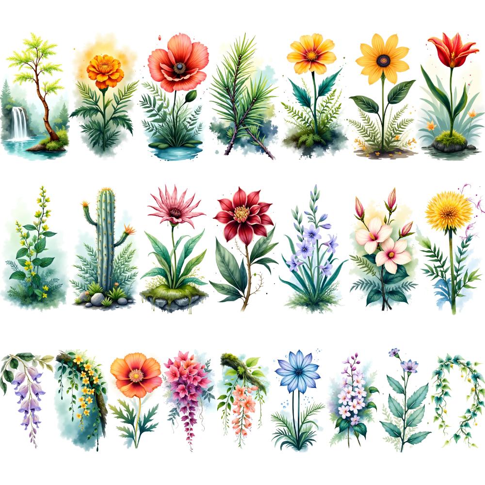 9 Sheets Temporary Tattoos for Men Women Colorful Flower Plant Fake Tattoos Waterproof Body Art Arm Disposable Tattoo Stickers