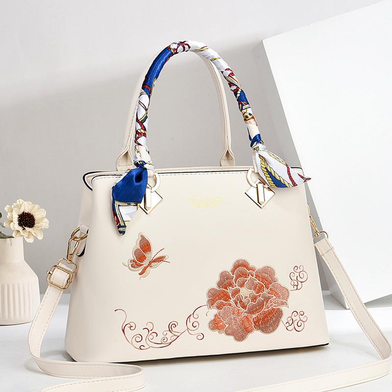 Chic Embroidered Crossbody Purse Modern Trendy Large Capacity Women Handbag