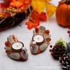 Thanksgiving Turkey Resin Candle Holder Harvest Decor Figurine Home Party Accent