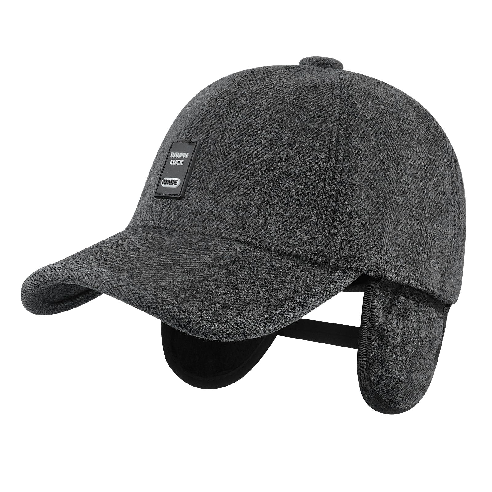 

Clape Hat with Ear Golf Winter Cap for Warm Work Mountaineering Cap Men s Flaps, Hat, Seniors, Cap, (C-GSDT5-Gray)