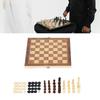 Tragbares Holz-Reise-Schachspiel-Set Reise-Schach & Dame Brettspiel Faltbares Dame-Brettspiel für Kinder Erwachsene
