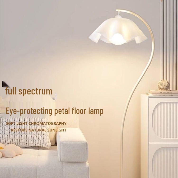 French Vintage Cream Floor Lamp for Living Room, Bedroom, or Bedside - Retro Style with Modern Ambiance.