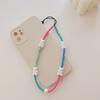 INS wind colored rice beads cute bear anti-lost hand carry new fashion chain short mobile phone chain