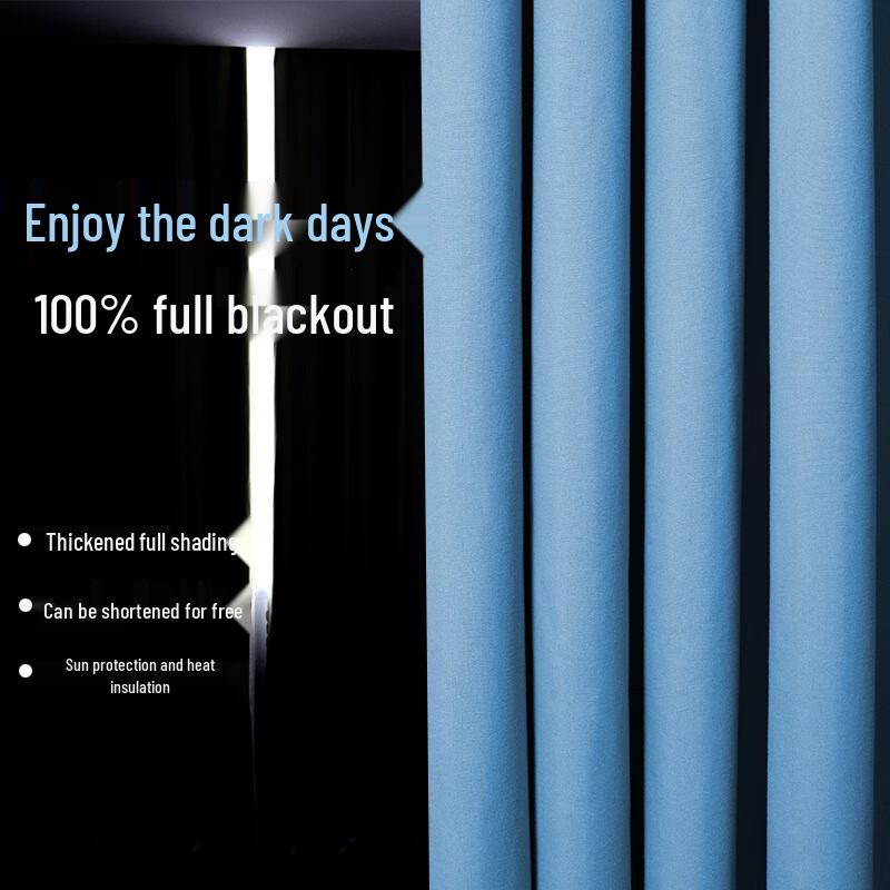 Luxury Grey 100% Blackout Pleated Curtain