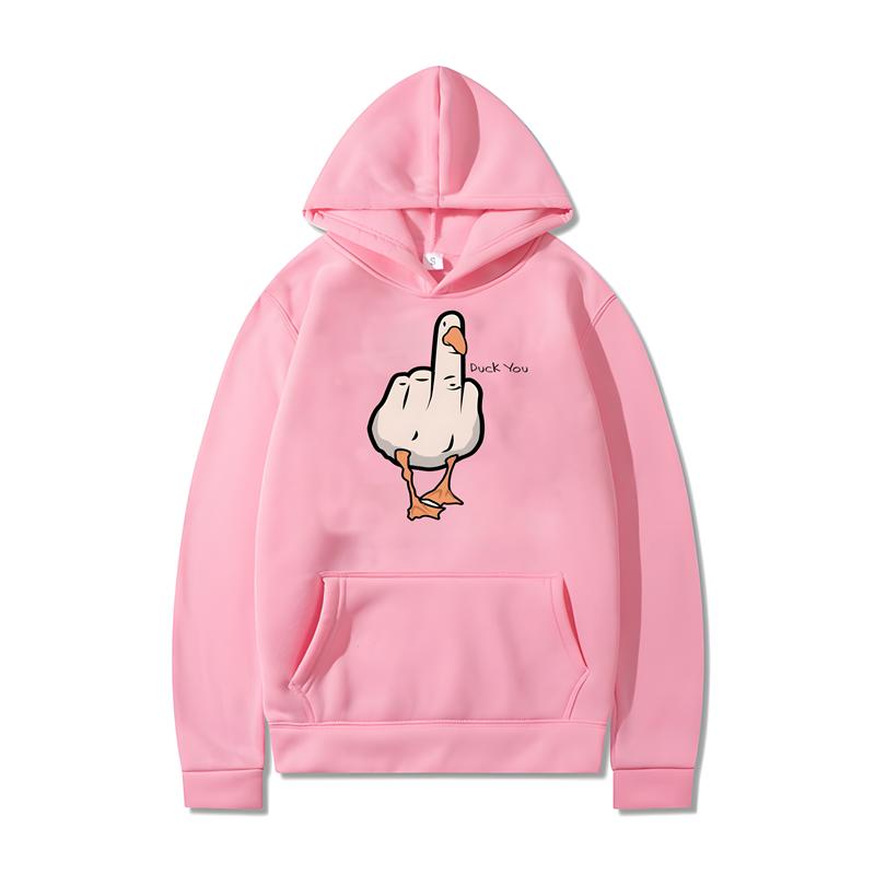 

Смешная толстовка с принтом Duck You для мужчин и женщин, толстовки с капюшоном в стиле Харадзюку, модные повседневные свободные пуловеры большого размера M