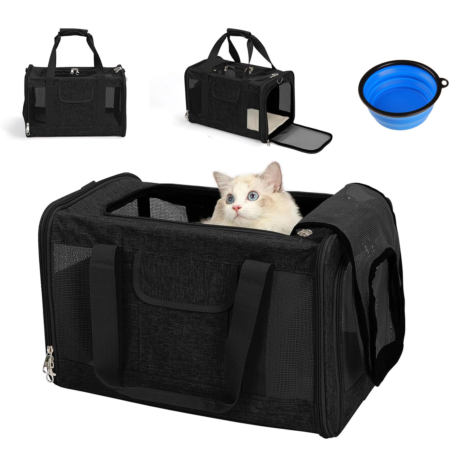 

Сумка-переноска Aikenn Pet Carrier Shoulder для средних и больших маленьких и для больничного коврика для экстренной помощи, сумка, кошки, собаки, кролики, складная, недеформируемая, чёрный
