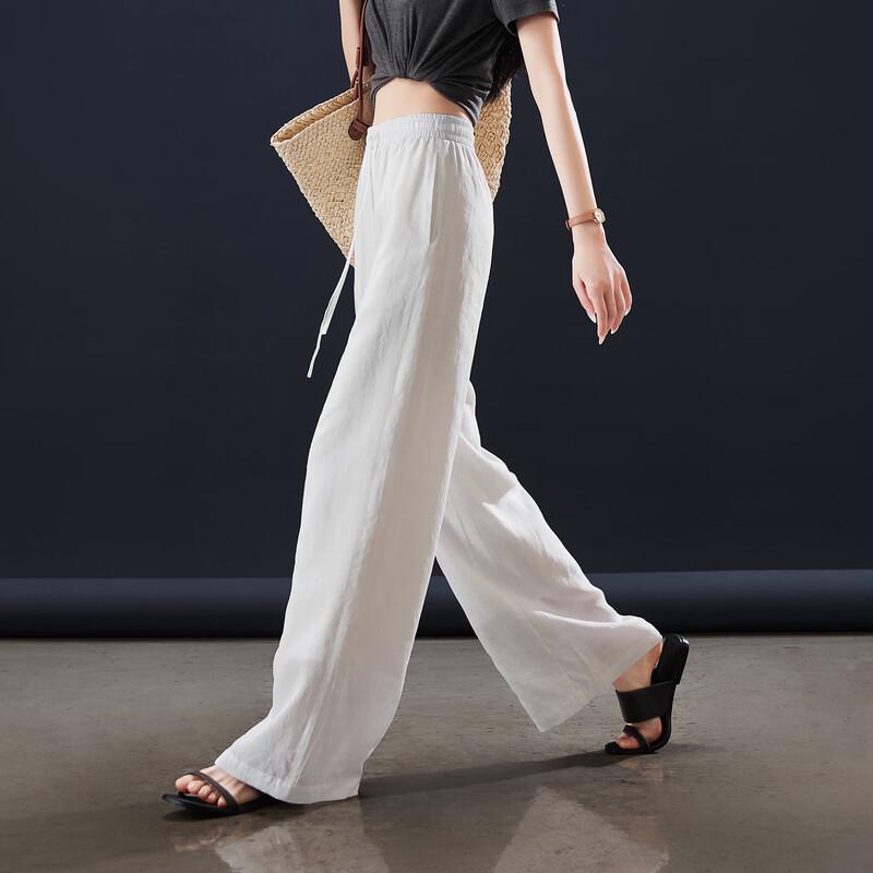 SOFSIL Women's Lightweight Wide-Leg Elastic Waist Pants