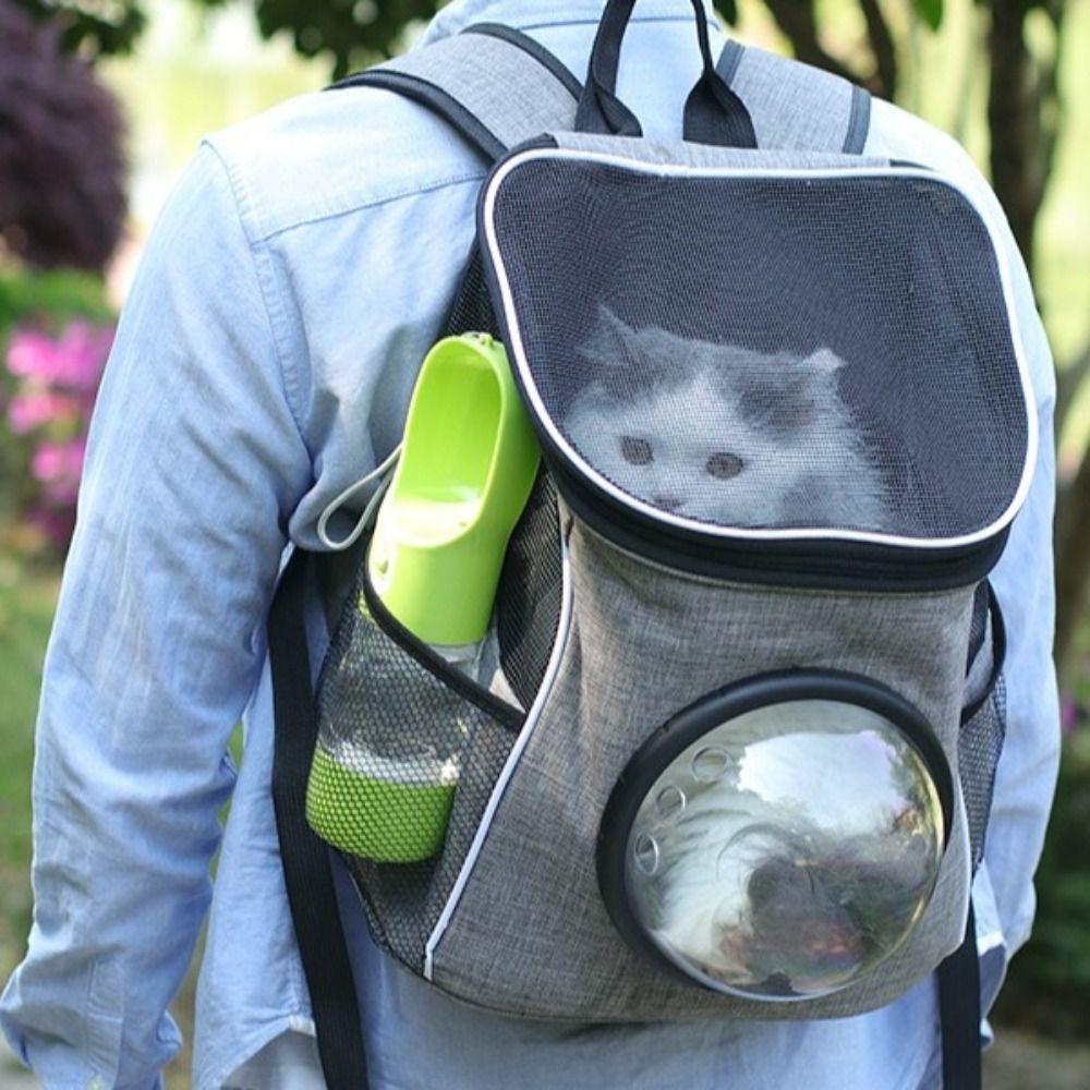 Pet Supplies 2-in-1 Pet Water Bottle Portable Plastic Outdoor Dog Cup Leakproof Pet Food Feeder Hiking