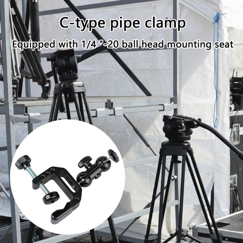 Camera Mount Clamp Arm With 1/4-20 Thread for Camera Action Camera Flash Light Microphones Monitor Security Camera