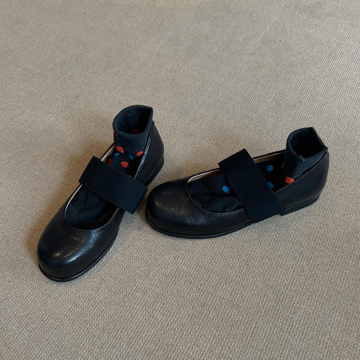 

Sheepskin version~ Mary Jane shoes women s ballet style shallow mouth flat-soled single shoes genuine leather retro round head one-pedal small leath 40