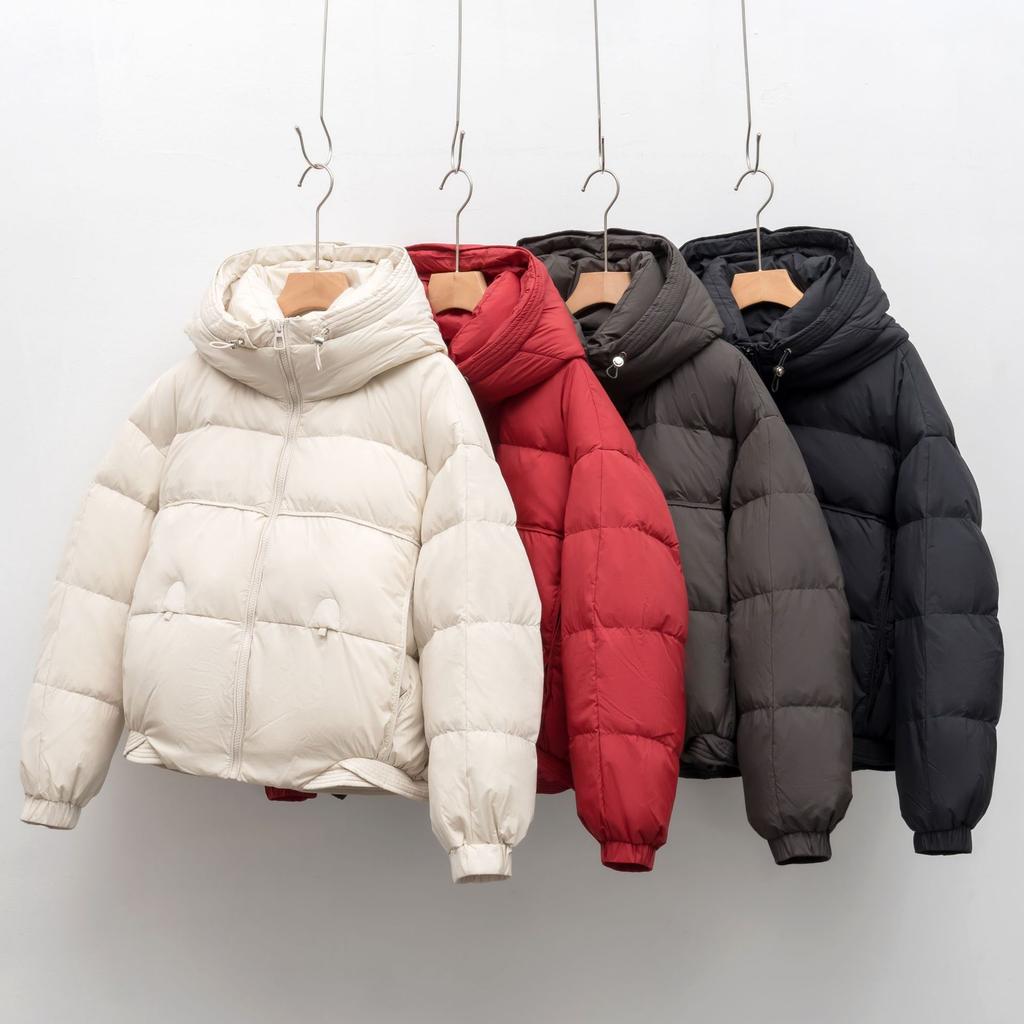 Down Hooded Short Winter Simple Small Solid Color Duck Down Bread Down Jacket