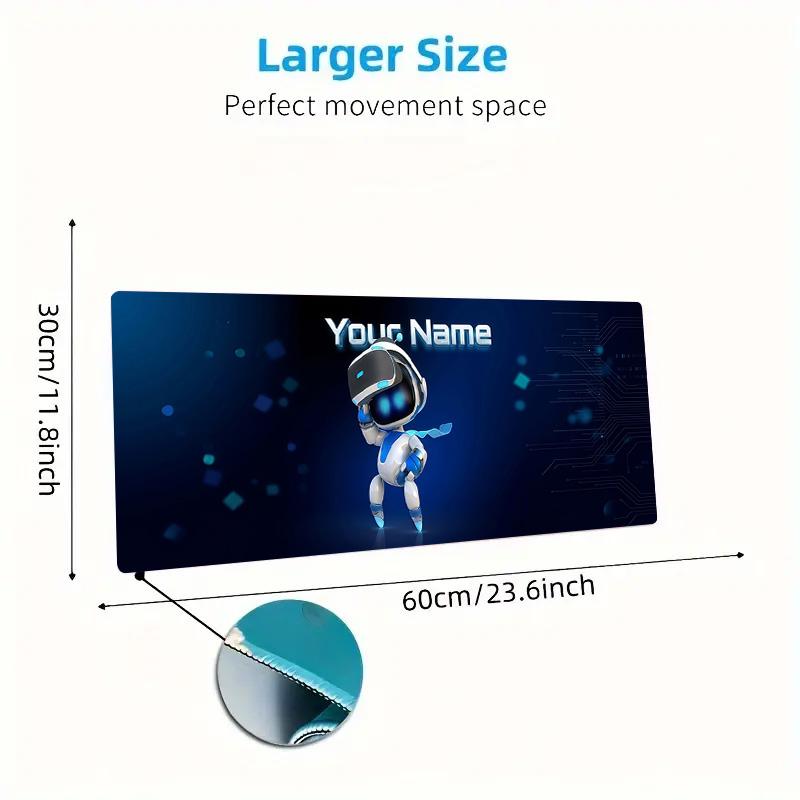 Astro Bot Custom Name Large Size Mouse Pad Large Gaming Table Cushion Non-slip Laptop Tablet Big Mousepad XXL Mat Mini PC Playmat With Lock Edge