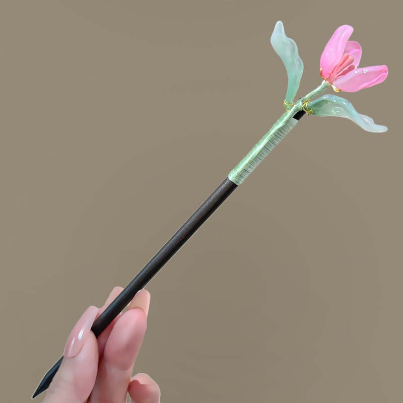 New Chinese Style Flower Wooden Hair Sticks For Women Classic Petal Leaf Chopsticks Buns Hair Pins Hair Ornaments