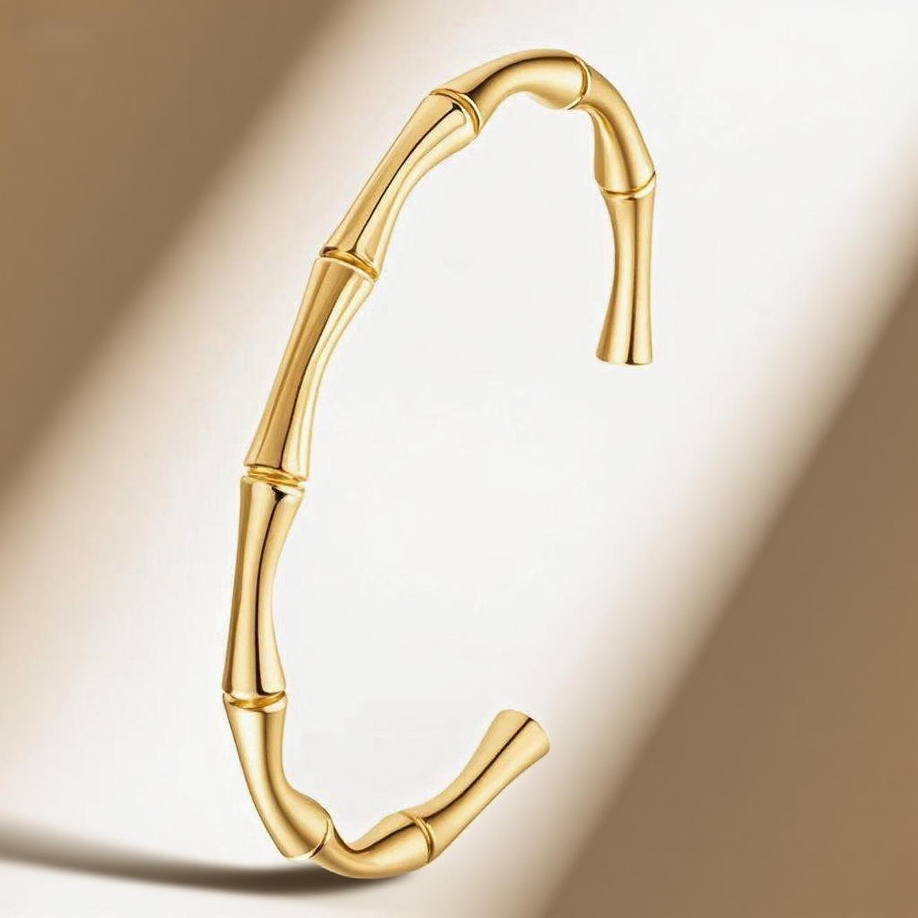 Stainless Steel Bamboo Joint Titanium Bracelet - Fashionable, Durable, Non-Fading Jewelry.