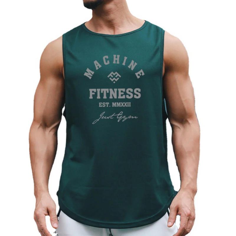 Muscleguys Training Exercise Sleeveless T-shirts Men Running Vests Gym Clothing Mesh Sports Tank Tops Bodybuilding Fitness Stringer Tanktop