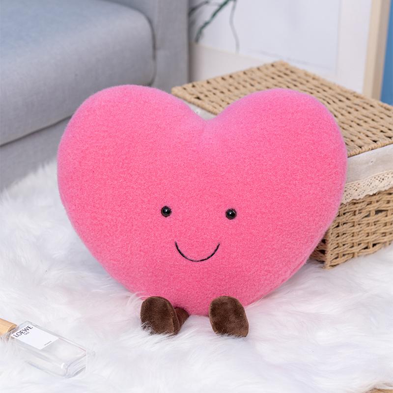 Rotes Liebesherz Plüschtier Stofftier Fliegenflügel Plüschspielzeug Plüsch Rosa Herz Büro Deko Kissen für Mädchen Nickerchen Schlafkissen für Sie Geschenk