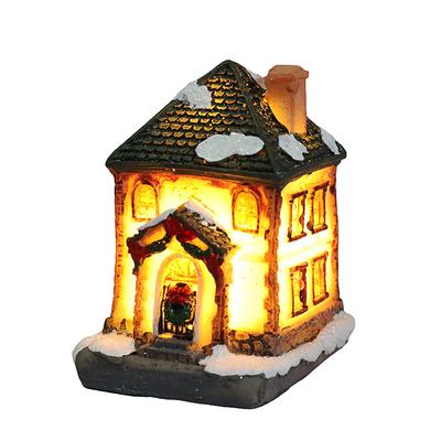 LED Noel Reçine Işıklı Ev Noel Süsleri Reçine Noel Sahnesi Köy Evi Kasaba için