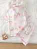Jugendliche Mädchen Satin Kurzarm Pyjama Set Muschel Seestern Druck Revers Knopf Oberteil & Shorts Seidig Weich Sommer Nachtwäsche für Große Kinder 13-16J