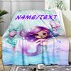 1PC Custom Name Mermaid Fantasy Underwater Scene Outdooor Flannel Blankets Throw Blanket All-Season Throw Gift Bedspread for Couch, Bed, Camping Holid