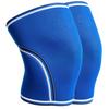 2026 Custom  7mm Nylon & Cotton Gym Sports Weightlifting Powerlifting Knee Pads Compression Sleeves Adjustable Strap