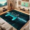 City Cyberpunk Theme Crystal Velvet Floor Rug Personalized Custom Name Text Warm Carpet Home Decoration