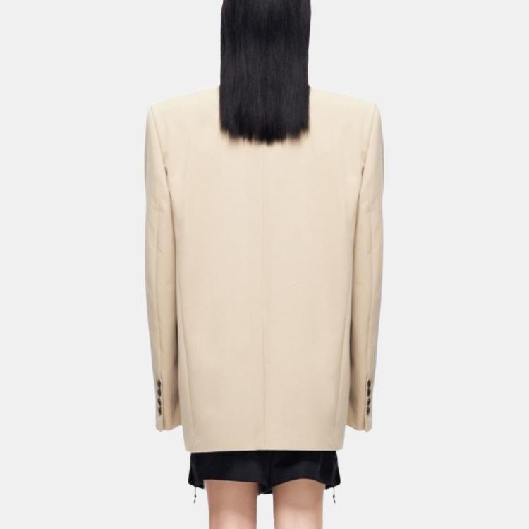 We11done Fw22 Solid Color Logo Print Single Breasted Suit Unisex suit Off-White WD-JK4-20-715-U-BG