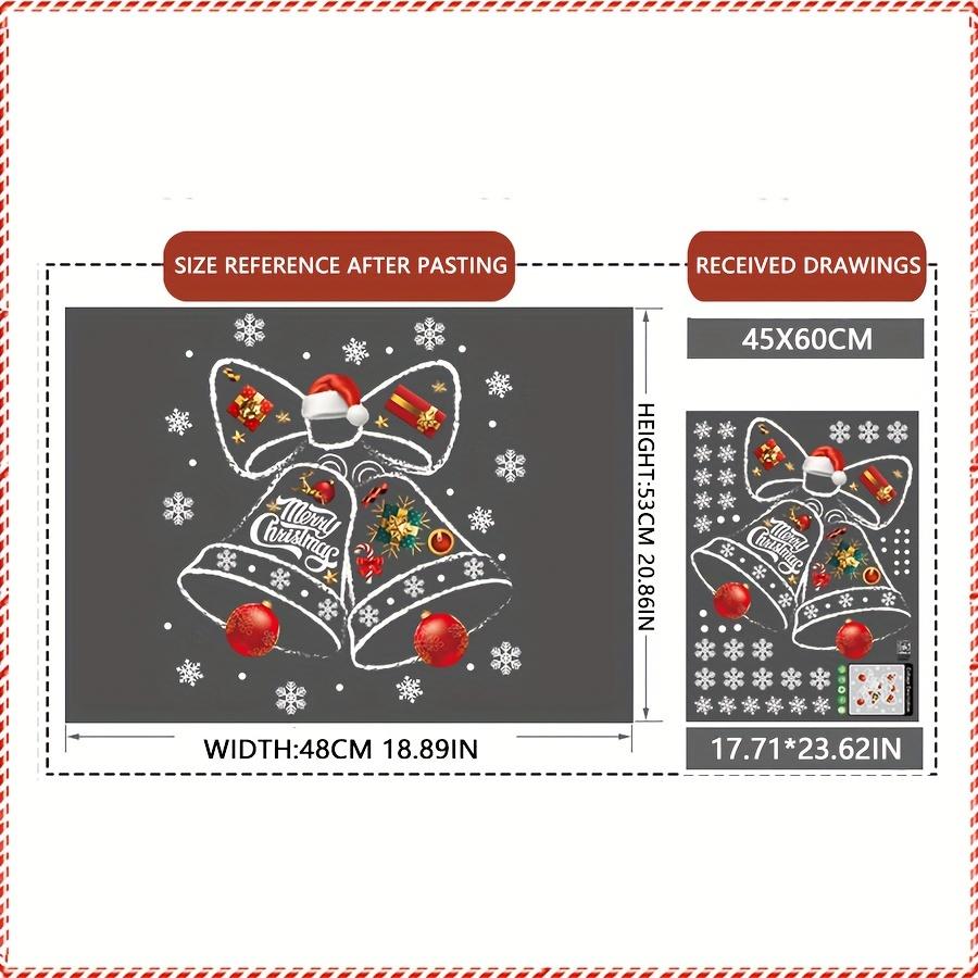 1pc Christmas Decoration Window Sticker, Christmas Bell Sticker Decoration Shopping Mall, Window Shop Glass Window Sticker