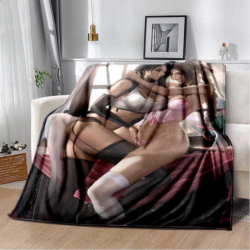 2025 New Style Final Fantasy Games Cloud Tifa Aerith Sephiroth Blanket,Soft Throw Blanket for Home Bedroom Bed Sofa Cover Kids