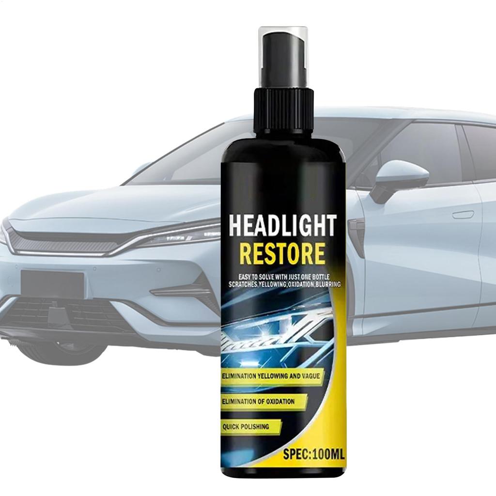 Headlights Restoration Kit Polishing Coating Cleaner Protection 100ml Car Light Cleaner Headlight Kit For Glass Lenses Detailing
