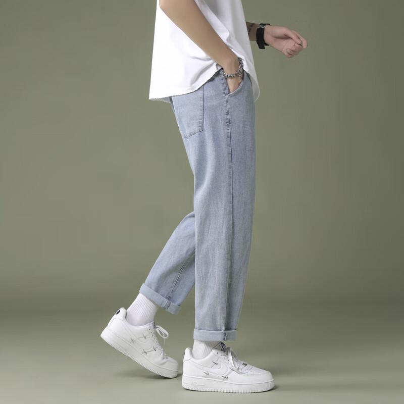 Dingfengbaoluo Men's Loose Straight Leg Jeans