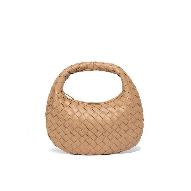 Geflochtene Damen Umhängetasche Mode Einfarbige Mini-Handtasche Hobo-Tasche Beutel Umhängetasche