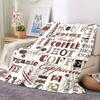 1Pc Coffee Variety Patterns Blanket Soft And Comfortable Casual Warm Camping Travel Christmas Halloween Xmas Gift M928117