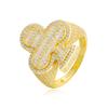 Sparkling Statement Rappers Jewelry Gold Plated 925 Sterling Silver VVS Baguette Moissanite Diamond Plum Blossom Ring for Men