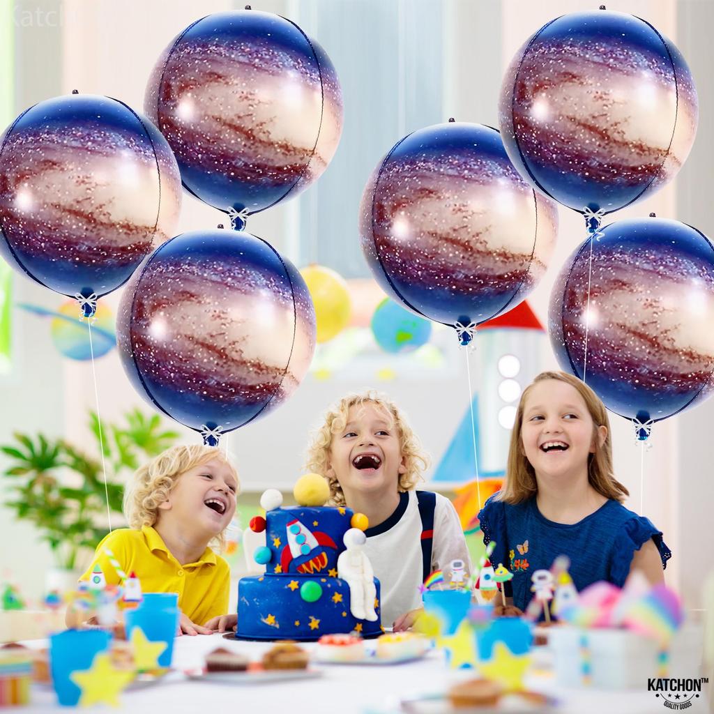 KatchOn Big Galaxy Balloons Earth Party Supplies 4D Round Sphere Balloons for Space Themed Party Decorations Planet Balloons for Space Decor - 22-inch
