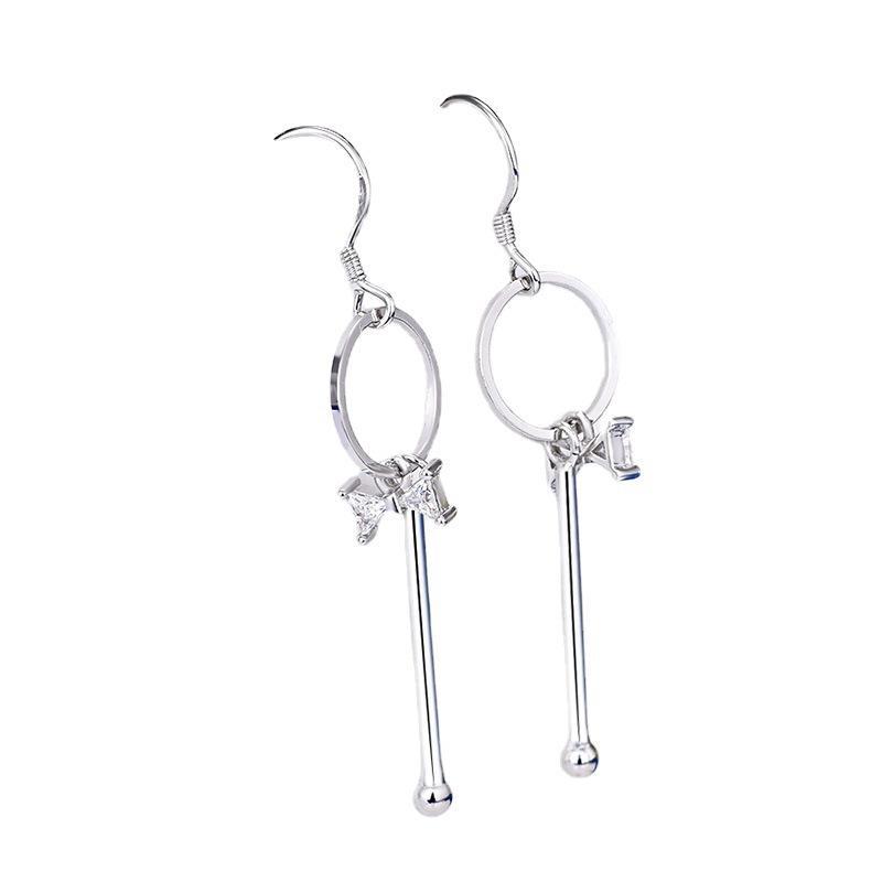 

BELLA BOX New S925 Sterling Silver Needle, Girlish, Cold Bow, Cold Slightly Inlaid Zircon Long Earrings For Women серебряный
