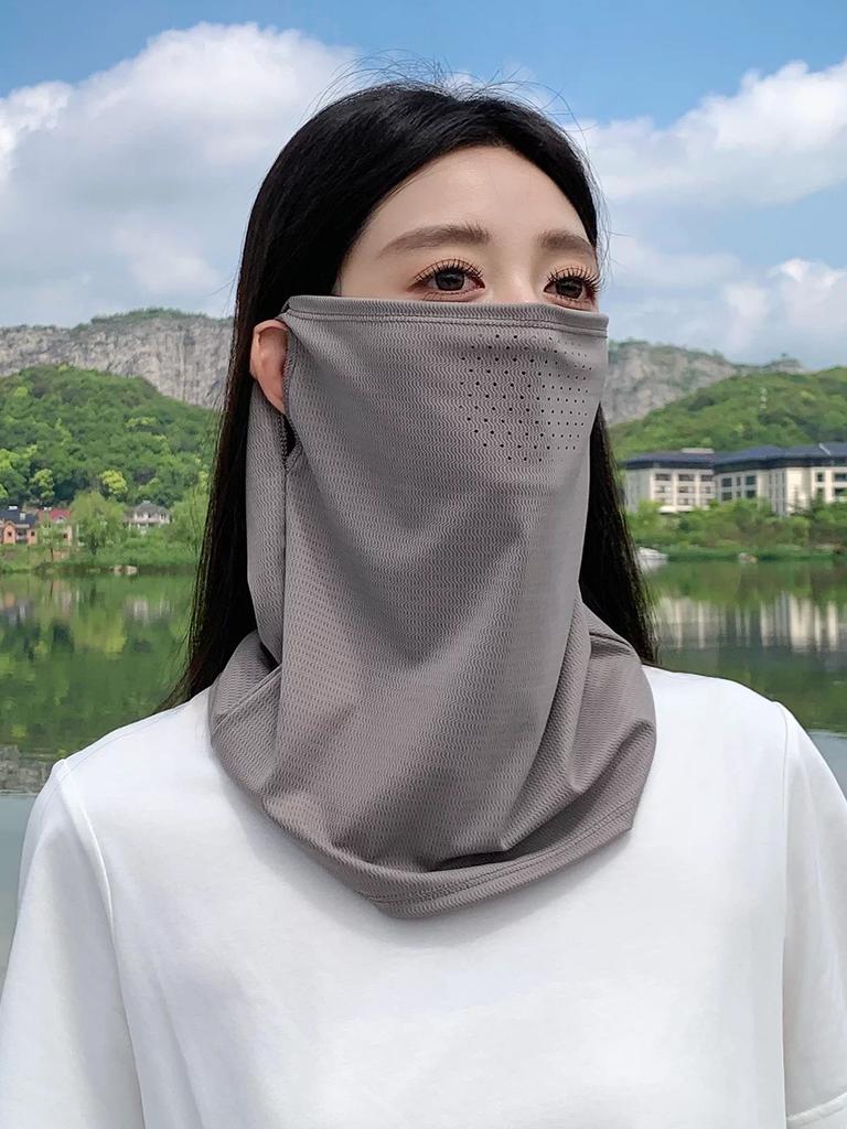 Outdoor Sun Protection Mask, Ice Silk Scarf, Neck Cover, Women's Neck Scarf, Summer Thin Style, Outdoor Camping Neck Protection, Neck and Face Cover