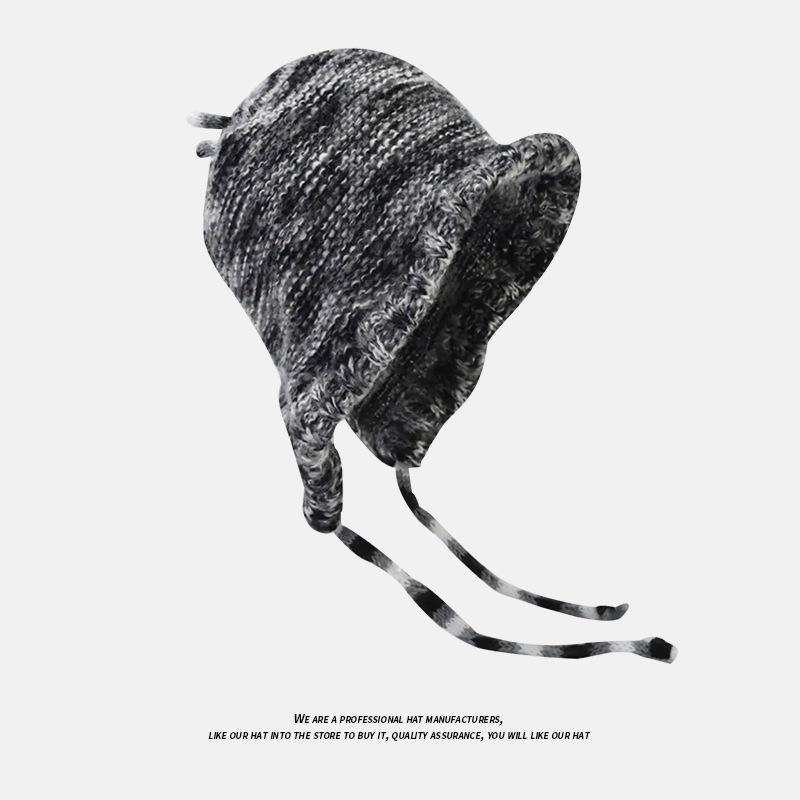 

Радужные полоски ручной работы шерстяная шляпа-ведро женская теплая модная дофаминовая вязаная шапка сумка перчатки One size