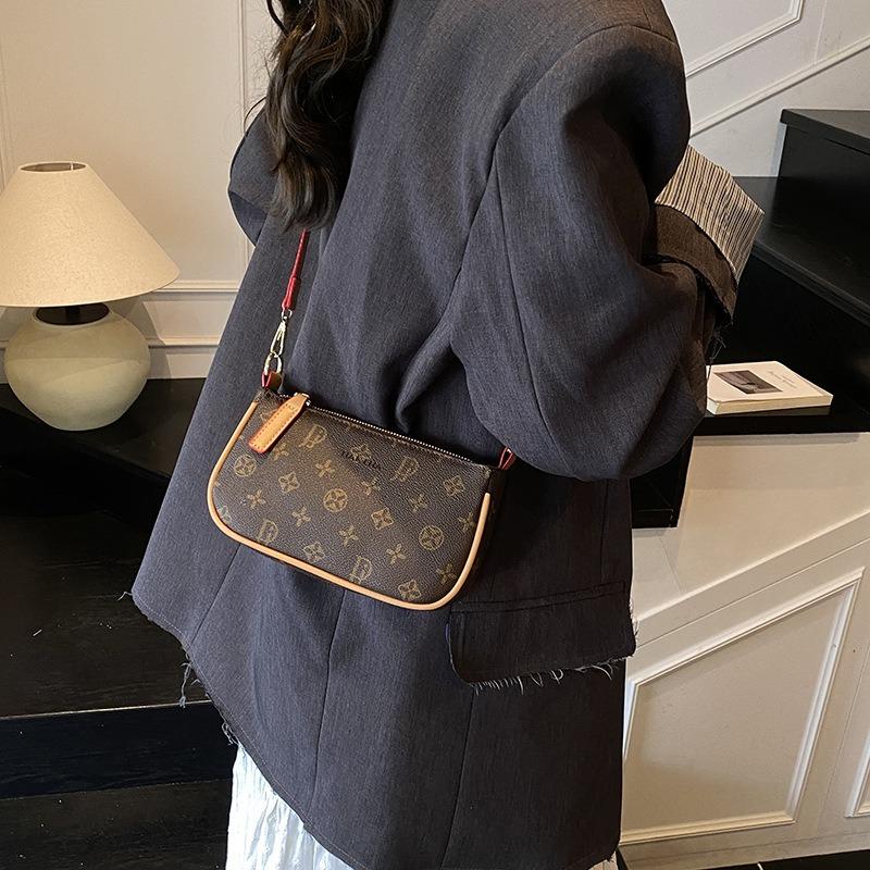 Premium Retro Printed Armpit Bag Women's New Fashion Versatile Shoulder Bag Commuter Messenger Bag